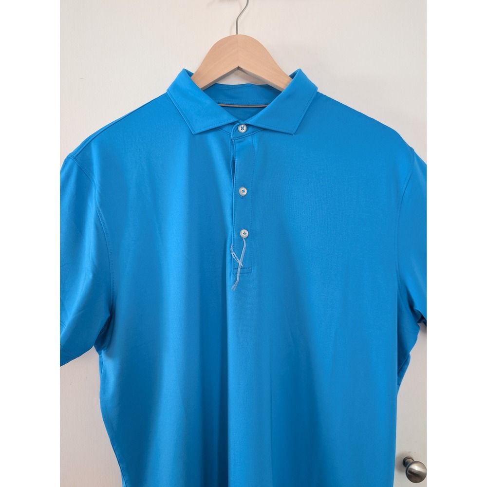 Johnnie-O Performance Golf Polo Shirt Mens M Blue UPF 50 Stretch Preppy‎ Active